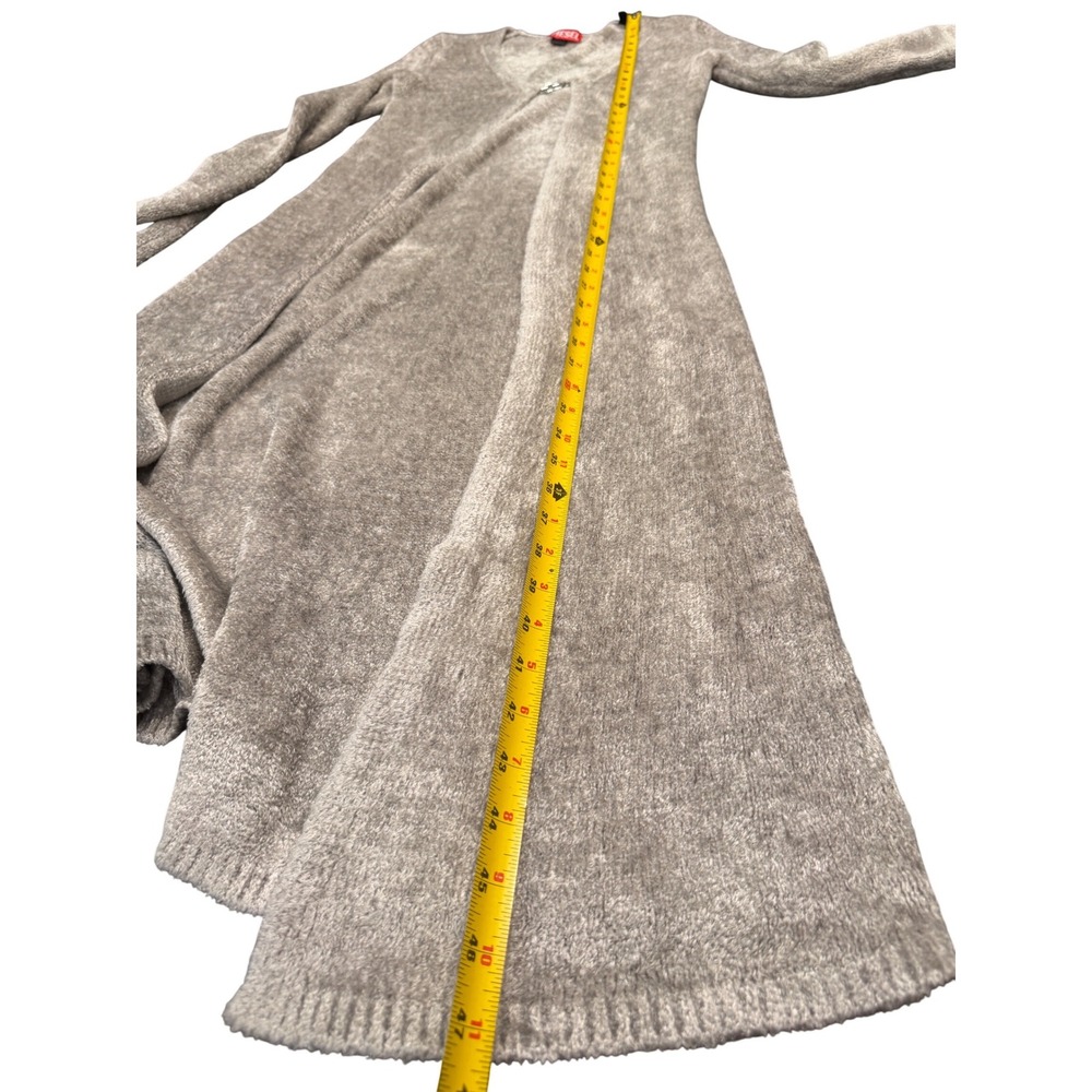 Diesel Womens Grey Fuzzy Knit Maxi Duster Cardigan Metal D Logo Buckle Size S‎ - Picture 9 of 12